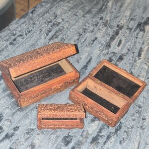 Handcrafted Nested Wooden Boxes